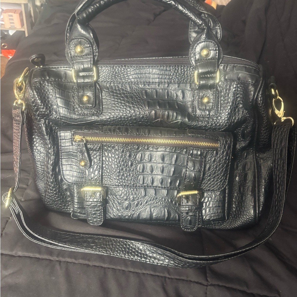 Vintage Black Rivet Elegant Black Handbag